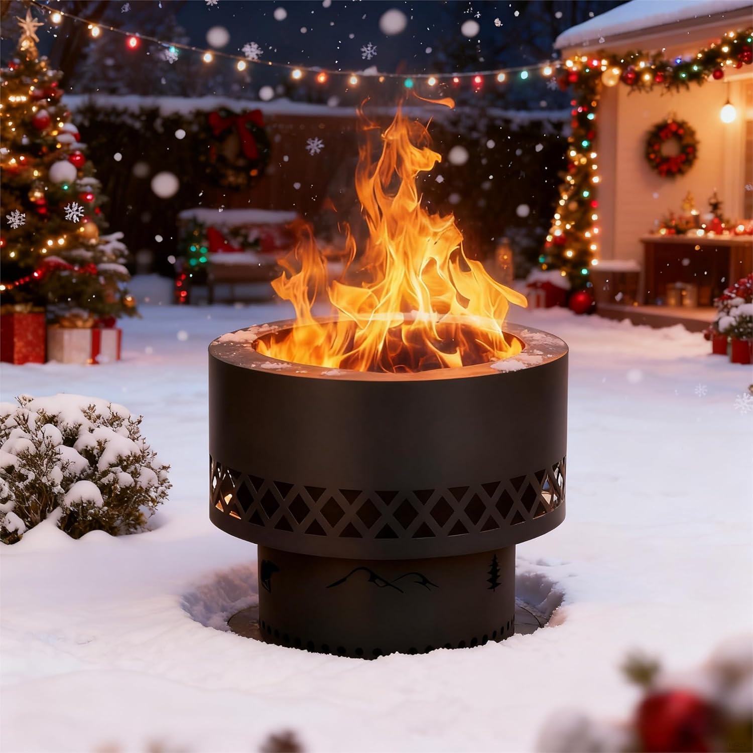 16 Inch Smokeless Fire Pit for Outdoor, Wood Burning Steel Firepit with Removable Ash Pan & Waterproof Carrying Bag, Low Smoke Design for Patio, Backyard, Camping Bonfire, BBQ Gatherings