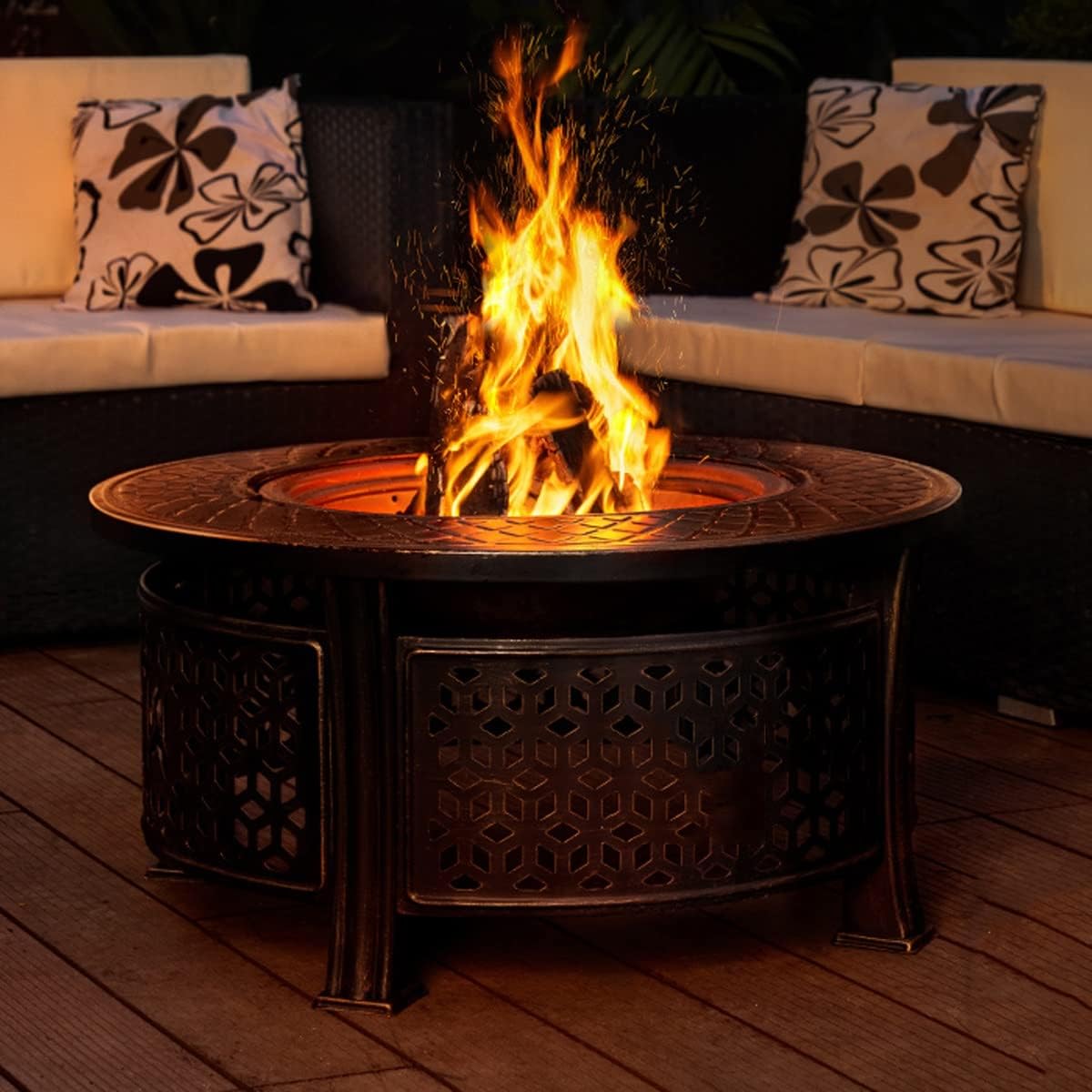 Outdoor Wood Burning Firepit Grills Barbecue Oven Indoor Heating Stove Charcoal fire Pit Home Grill fire Pit Patio Outdoor Barbecue Table