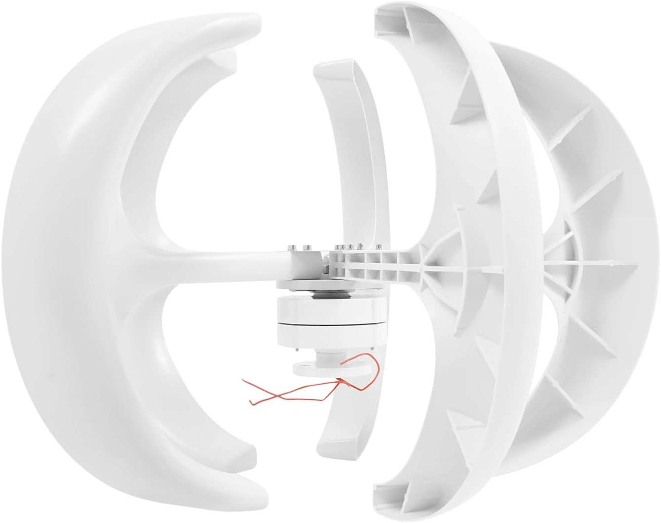 600W Wind Turbine Generators Kit, 24V 5 Blades Vertical Axis Wind Power with Controller, 5 Blades Lantern Motor Vertical Axis Windmill for Home, Camping, -40～80℃ Working Temperature (12V)