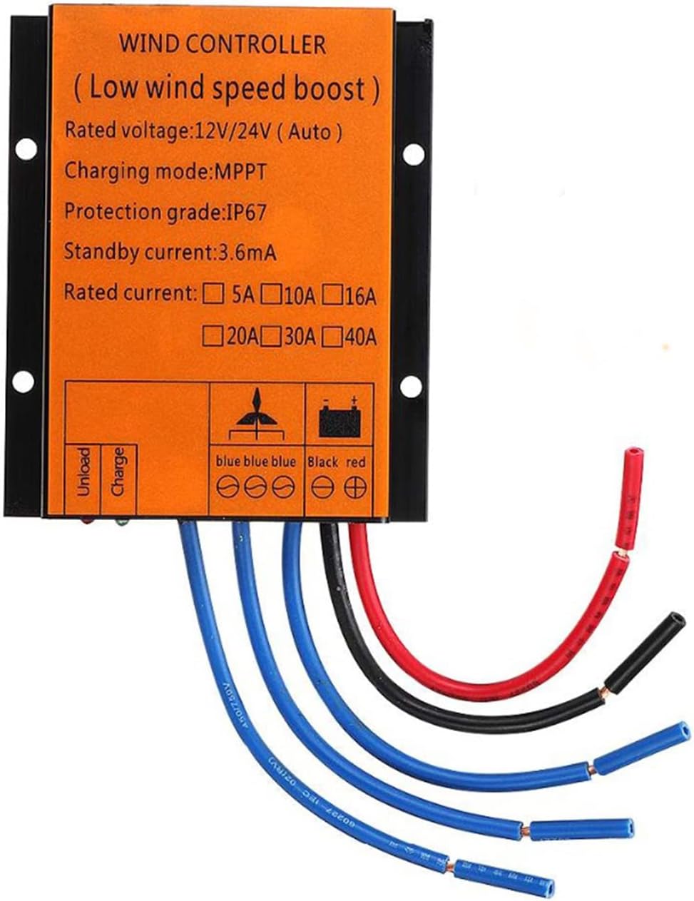 WANGYONGQI New Black Wind Turbine Generator, 1000W 12V 24V 48V Spiral Vertical Wind Turbine Magnetic Levitation Upright Wind Generator for Home Camping