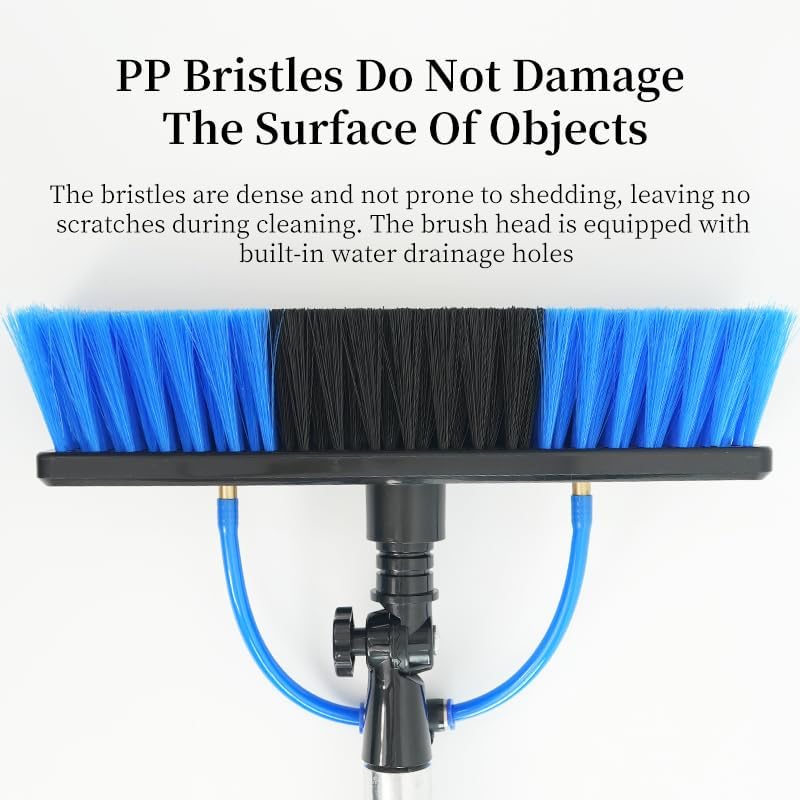 20FT Solar Panel Cleaning Kit with Telescopic Pole & Soap Dispenser, Water Fed Solar Panel Brush for Home/Roof/Caravan, Extendable Window Cleaner Tool for RV, Boat, Deck & Outdoor Use (20FT)