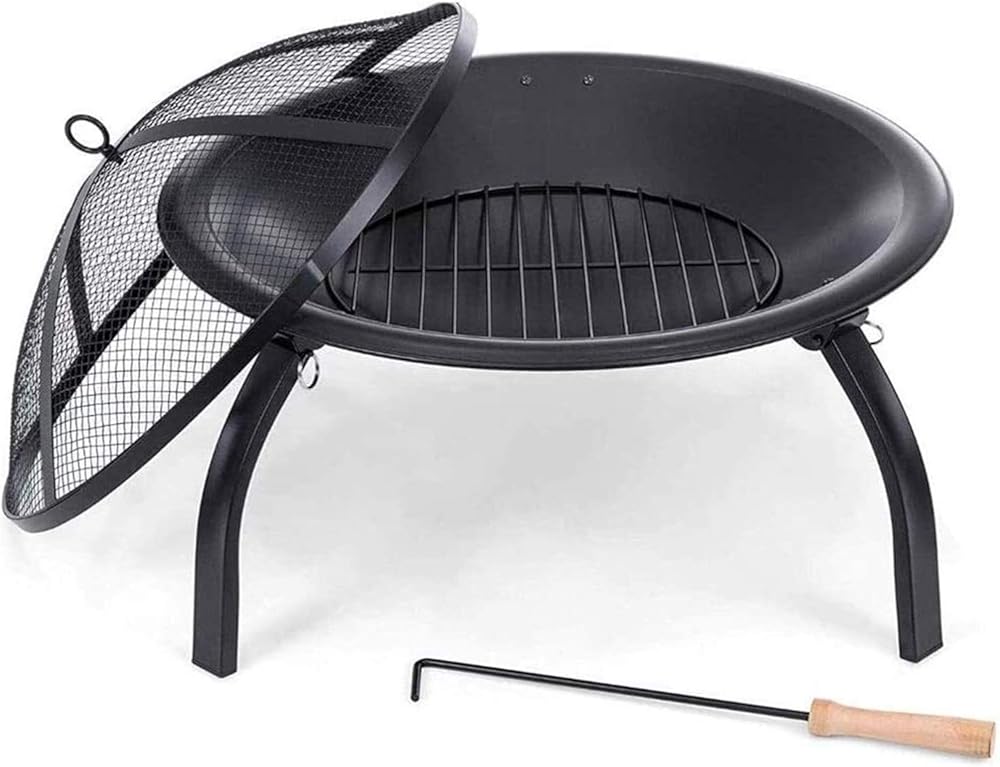 Fire Pit Fire Pits Outdoor Wood Burning Outdoor Fire Pit, Portable Heater 56Cm Diameter BBQ Firepit Bowl