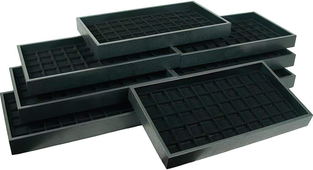 8 Black 50 Slot Jewelry Display Insert & Travel Tray