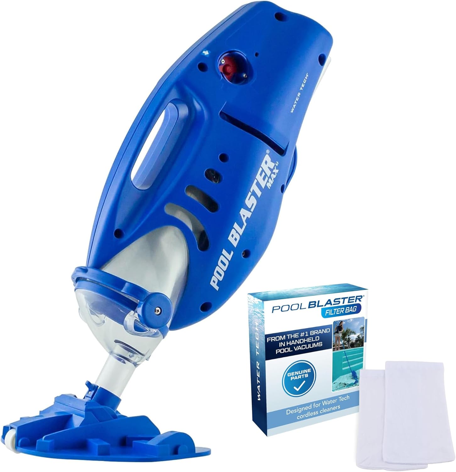 POOL BLASTER Max Cordless Pool Vacuum with Genuine Microfilter Bag, Handheld Rechargeable Swimming Pool Cleaner with Strong Suction and Large Debris Chamber for Inground and Above Ground Pools