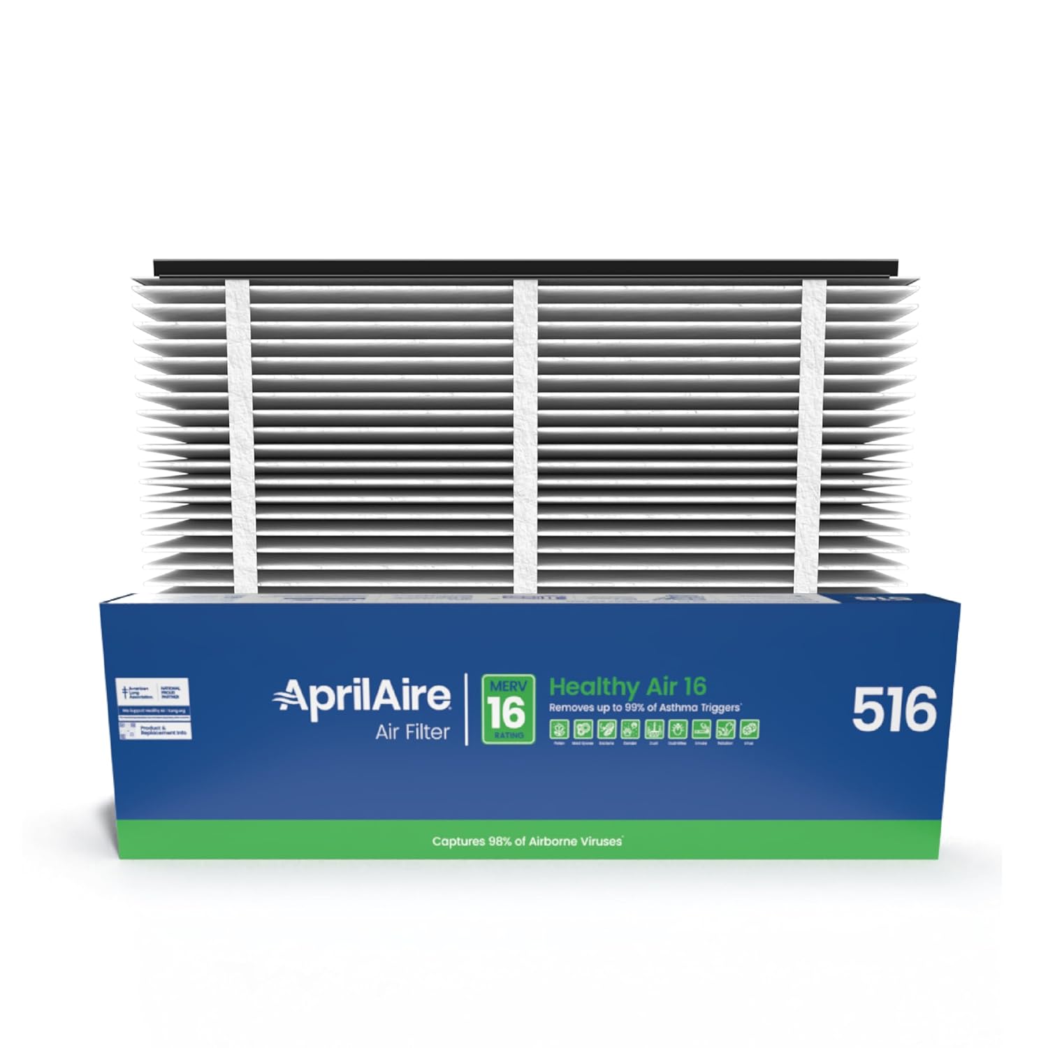 AprilAire 516 Replacement Filter for AprilAire Whole House Air Purifiers - MERV 16, Allergy, Asthma, & Virus, 31x28x4 Air Filter (Pack of 2)