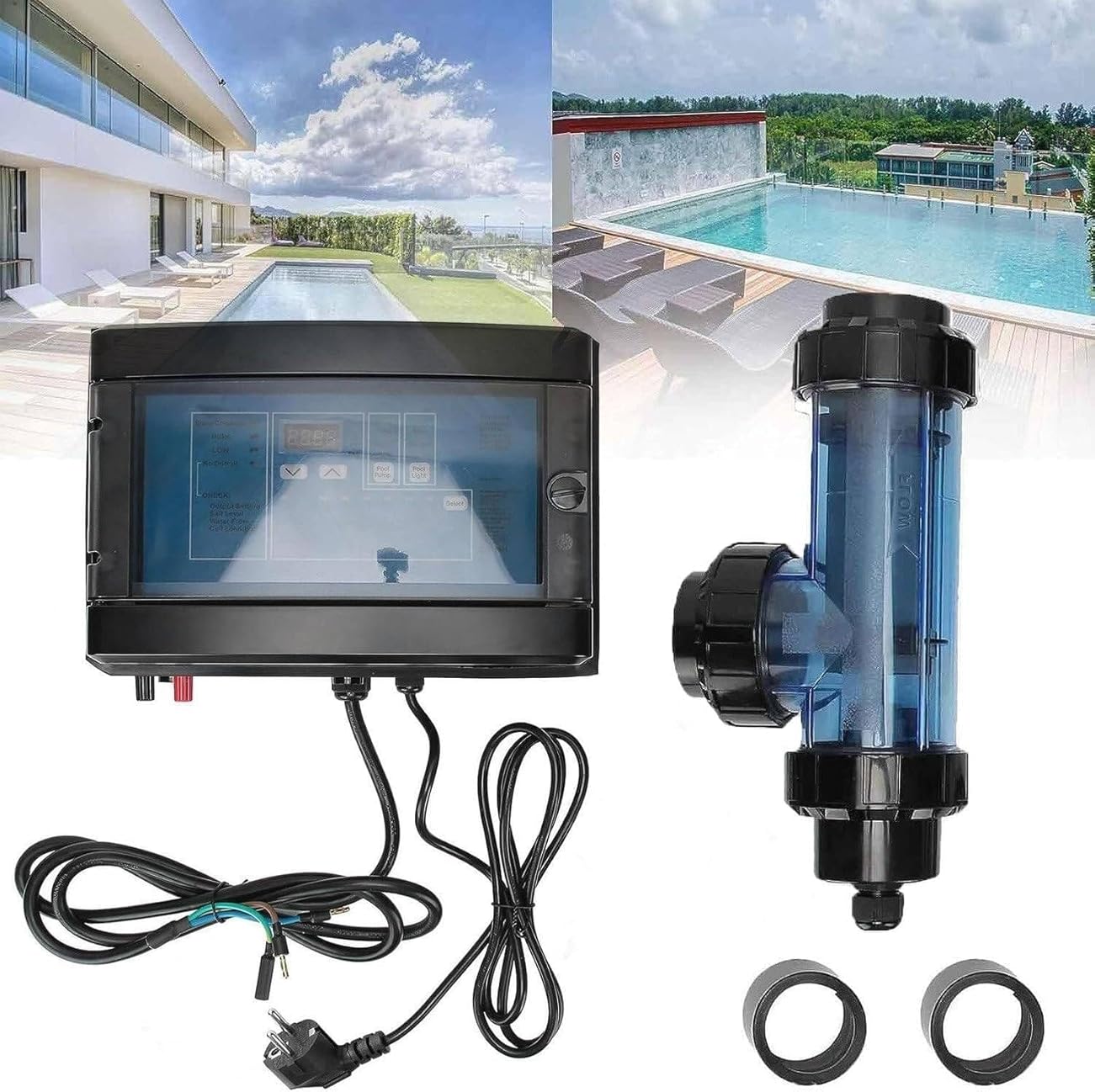 Saltwater Chlorinator,Swimming Pool Chlorinator 20g/h Salt Chlorinator SPA Pool Salt Chlorine Machine Generator System Salt Chlorine Machine(20g/h)