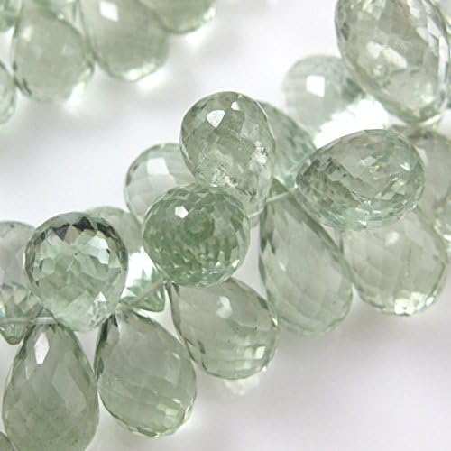 greem amethyst gemstones-semi precious gemstone bead-genuine briolette bead-teardrop- 14 mm 8 pcs