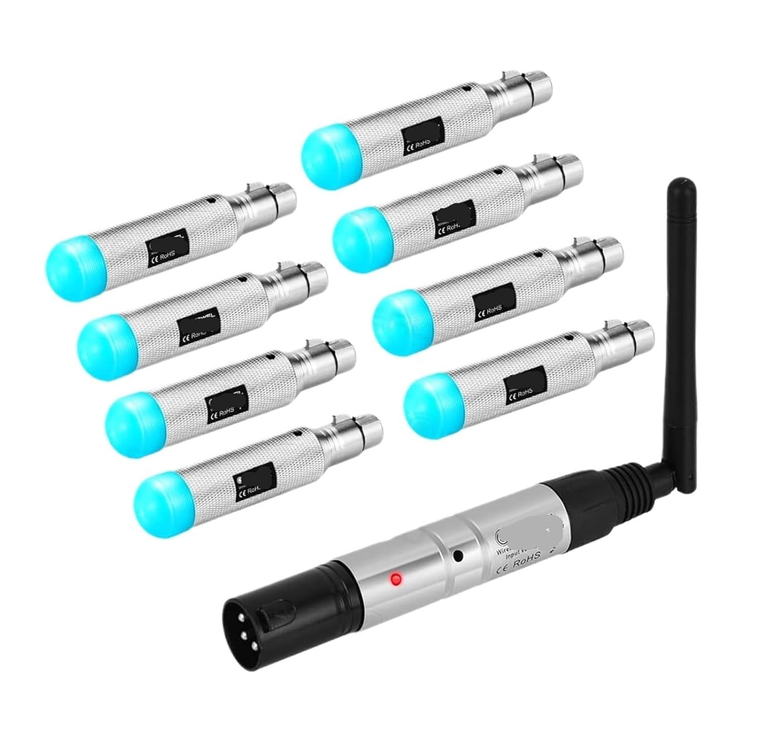 Lighting Effect 500 Meters Dmx512 Receiver Transmitter Distance Communication Receiver(1T8R,US Plug)