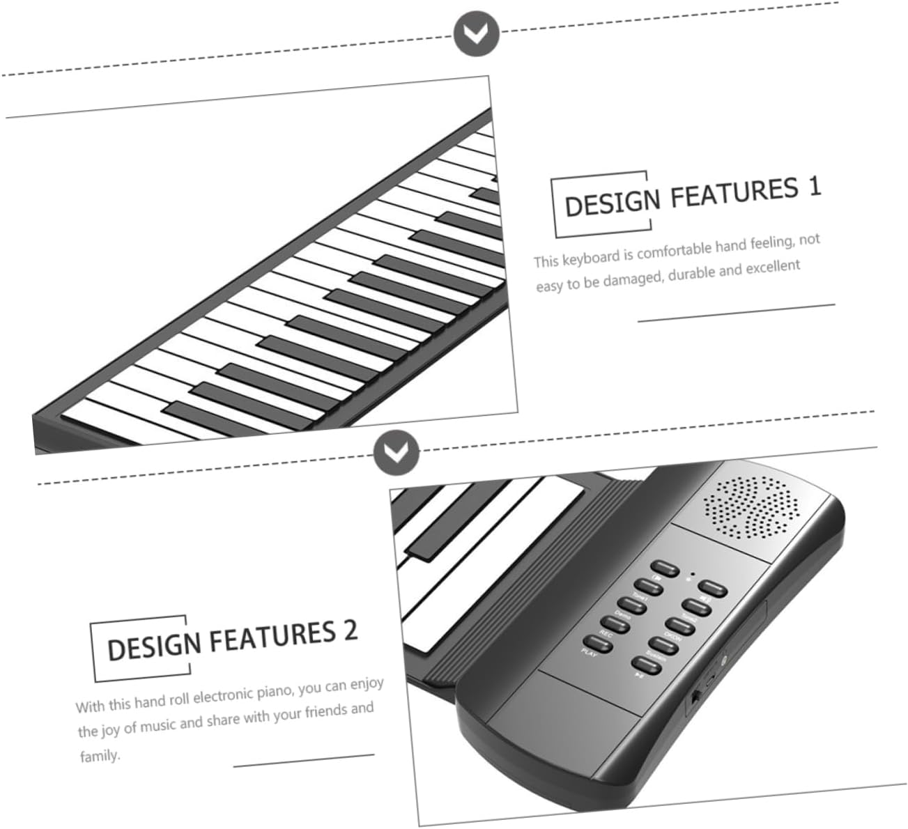 Alasum Roll-up Piano Portable Keyboard for Design Built Speakers for Home and Travel