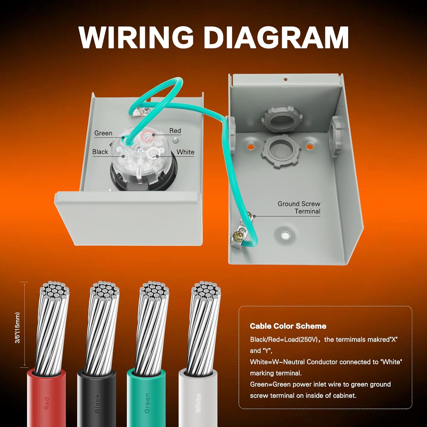 Finderomend 50ft 30 Amp Generator Cord and 30 Amp Generator Inlet Box, NEMA L14-30P to L14-30R Power Extension Cord 125V/250V 7500W Twist Lock Cord Plug for RV Emergency Backup,ETL Listed