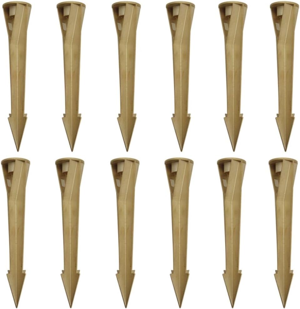 Gardenreet Brass Landscape Stake for Path Lights, Spotlights, Flood Lights (12 Pack)