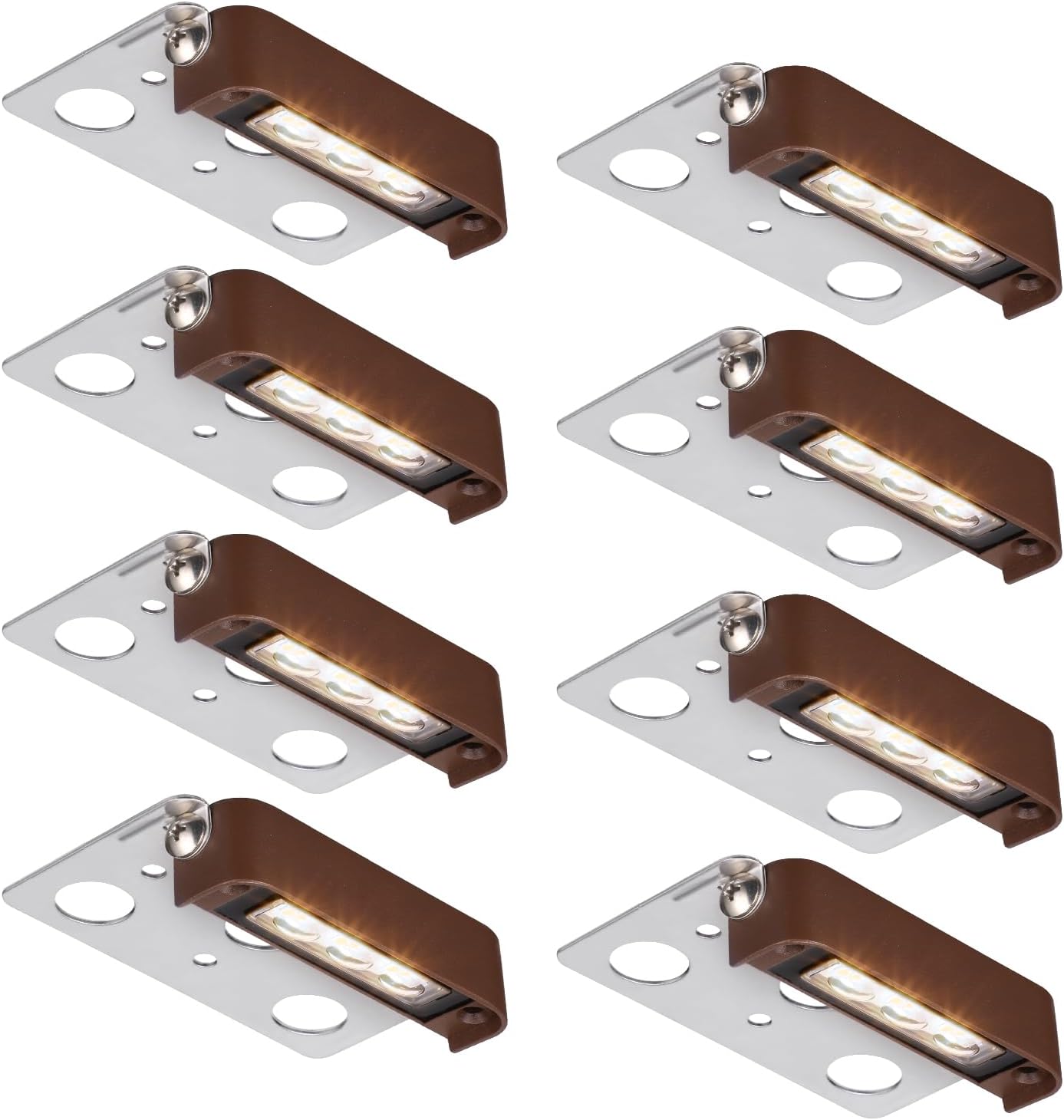 LEONLITE 8-Pack 4 Inch LED Hardscape Lighting, Update Retaining Wall Lights, LED Landscape Lighting, 12 AC/DC Paver Light Low Voltage, 2W Outdoor Step Lights, 2700K Soft White, ETL