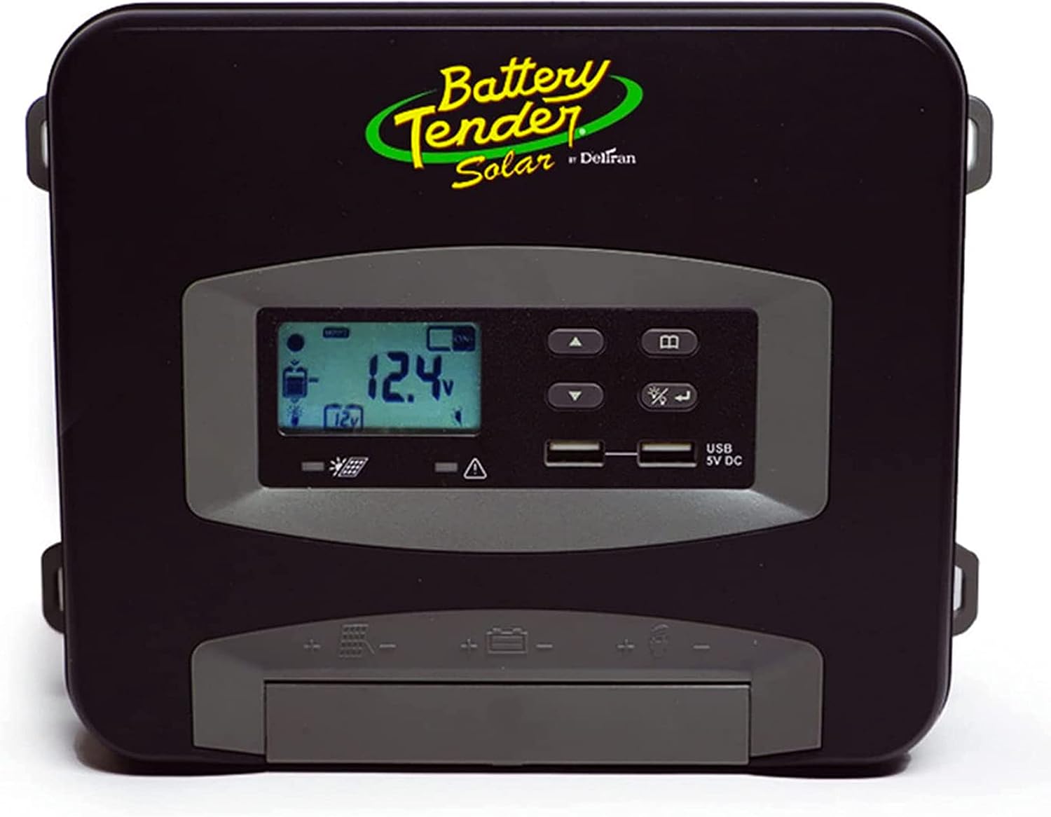 Battery Tender 50 AMP Solar Panel Controller - 12V / 24V / 36V / 48V PWM - Dual USB Port and LCD Status Indiscator Screen - Suitable for Lead Acid, AGM, Gel, and 12 Volt Lithium Batteries - 021-1177
