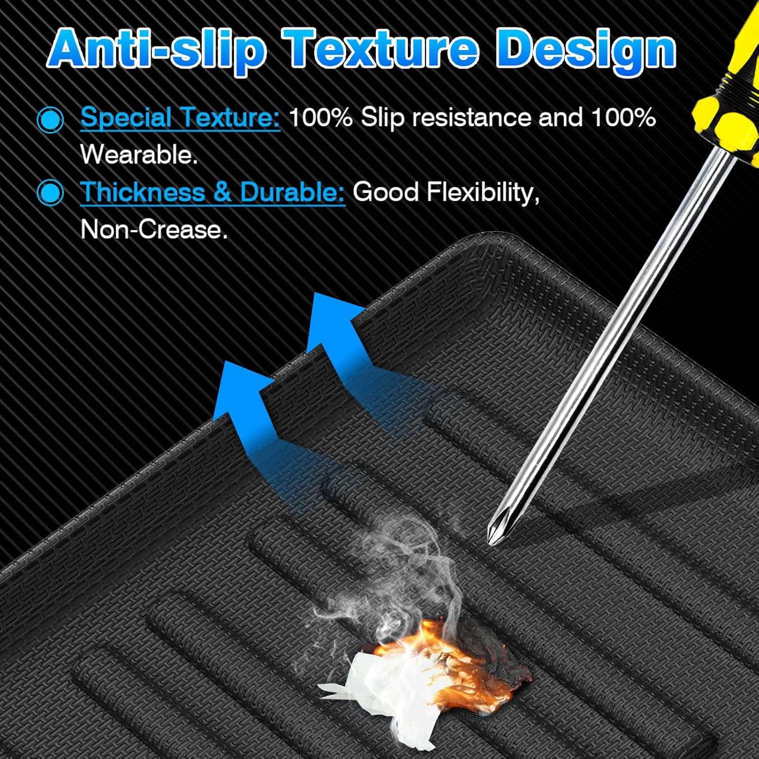 Durango Cargo Liner - Trunk Mat for Dodge Durango 6 & 7 Seats 2016-2025 2026, All Weather Cargo Mat for Durango Accessories, Heavy Duty Car Mats, Car Accessories