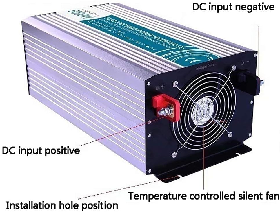 inBEKEA 5000W High Power Inverter 12V / 24V / 48V Home Car DC to AC110V / 220V Converter with 2 AC Outlets for Outdoor Lighting Power outages (48vto220v)