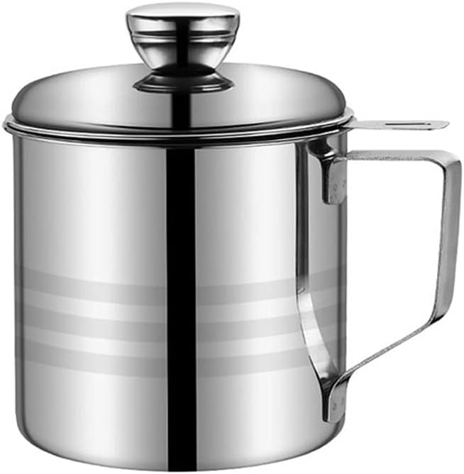 1.3L Stainless Steel Oil Strainer Pot Container Jug Storage Can With Filter Cooking For Kitchen Household Tools(E)
