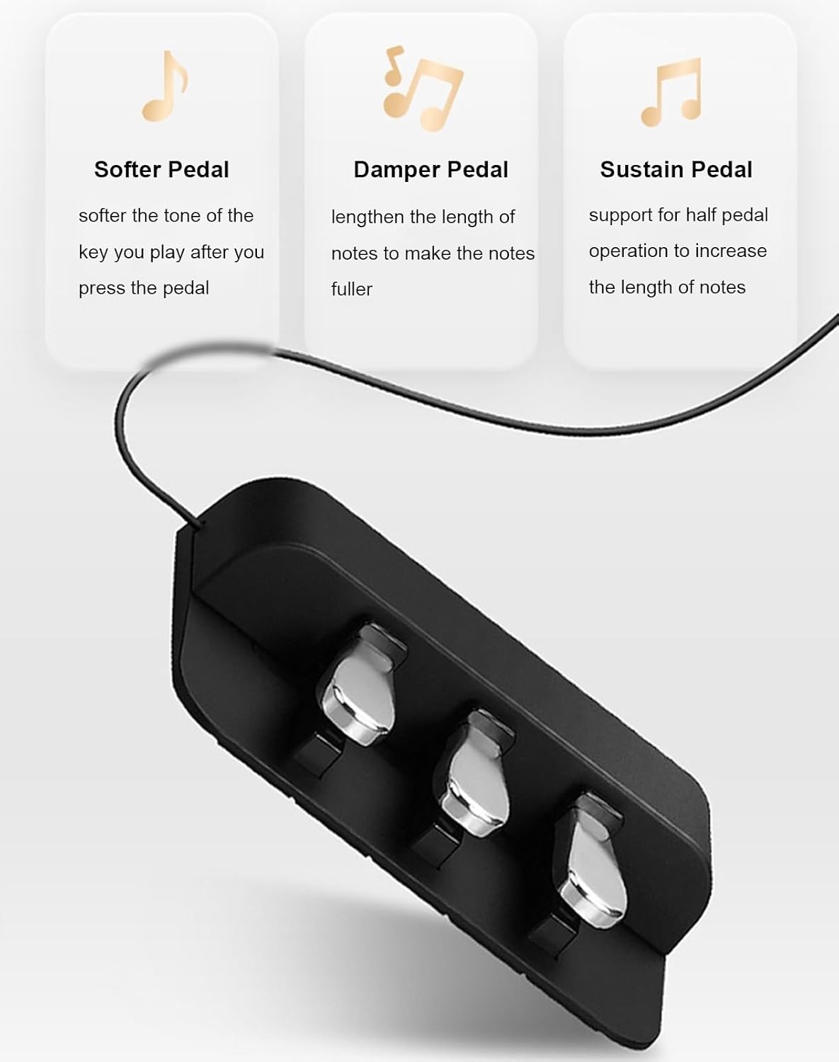 Hammer-action Keyboards Digital Piano 88 Key Weighted Keyboard Piano Built-in Speakers Full Size Electric Piano For Beginner Adults With Triple Pedal And MIDI Connecting(White)