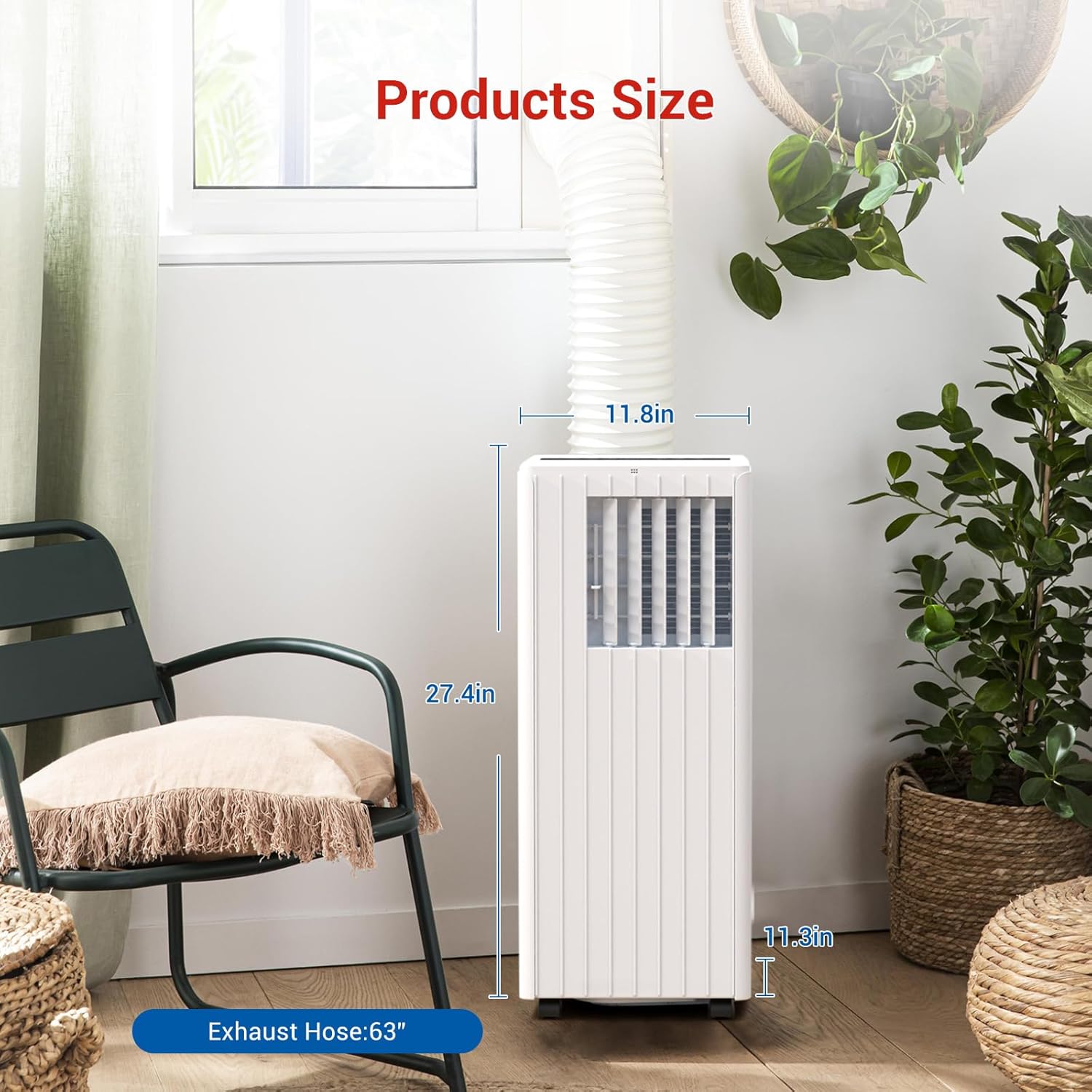 Portable Air Conditioners - 2025 Upgraded 8000 BTU Portable AC for Room up to 250 Sq. Ft, 3 in 1 AC Unit with 24H Timer, Smart Sleep Mode, Remote Control, Air Cooler for Large Room Indoor
