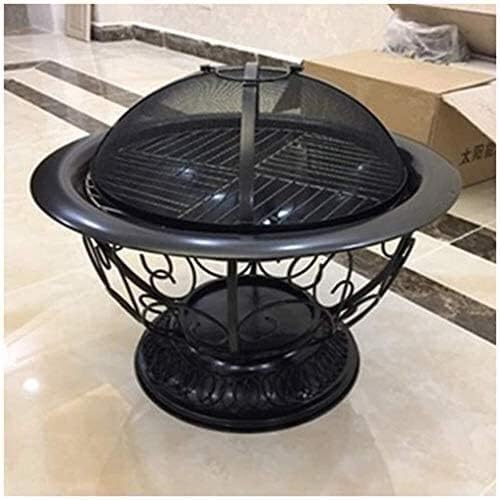 Fire Pits Outdoor Wood Burning Fire Pits Outdoor Fire Large Bonfire Wood Burning Patio Coal Grill Firepit for Outside Grill Charcoal Smokeless Grill with Spark with Cover BBQ Cooking fo
