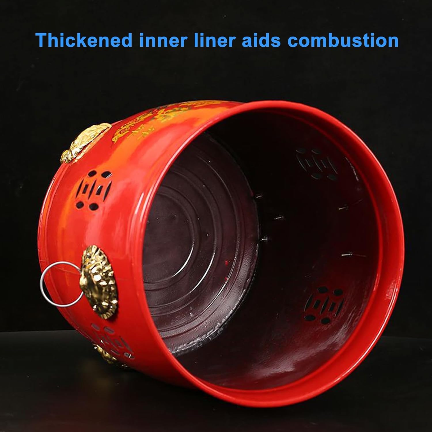 Fire Pit, Burn Barrel, Galvanized Trash can, Including Tripod, Fire Hook, for Garden Paper Leaf Trash Wood Backyard Bonfire(30cm/12in)