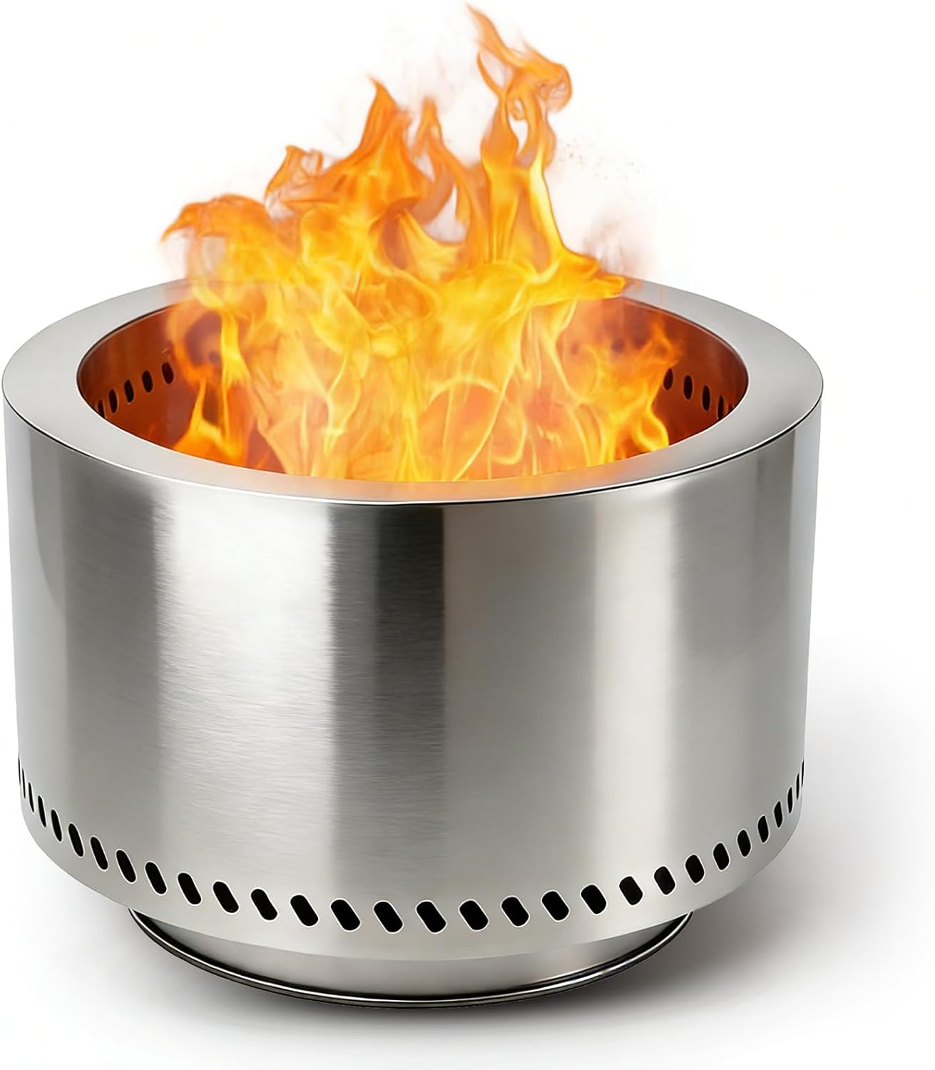 19.5 x 14.4 INCH Smokeless Fire Pits for Outside, AmazStove Large Outdoor Wood Burning Fire Pits, Thickened 304 Stainless Steel Firepits, Portable Fire Pit with Carrying Storage, Removable Ash Pan