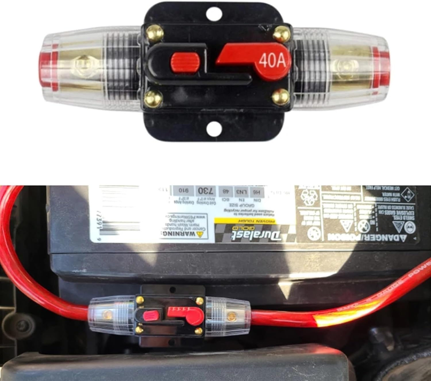 20/30/40/50/60/80/100/125/150A 12V Car Audio Modification Stereo Amplifier Circuit Breaker Automatic Reset Fuse Holder Switch(100A)