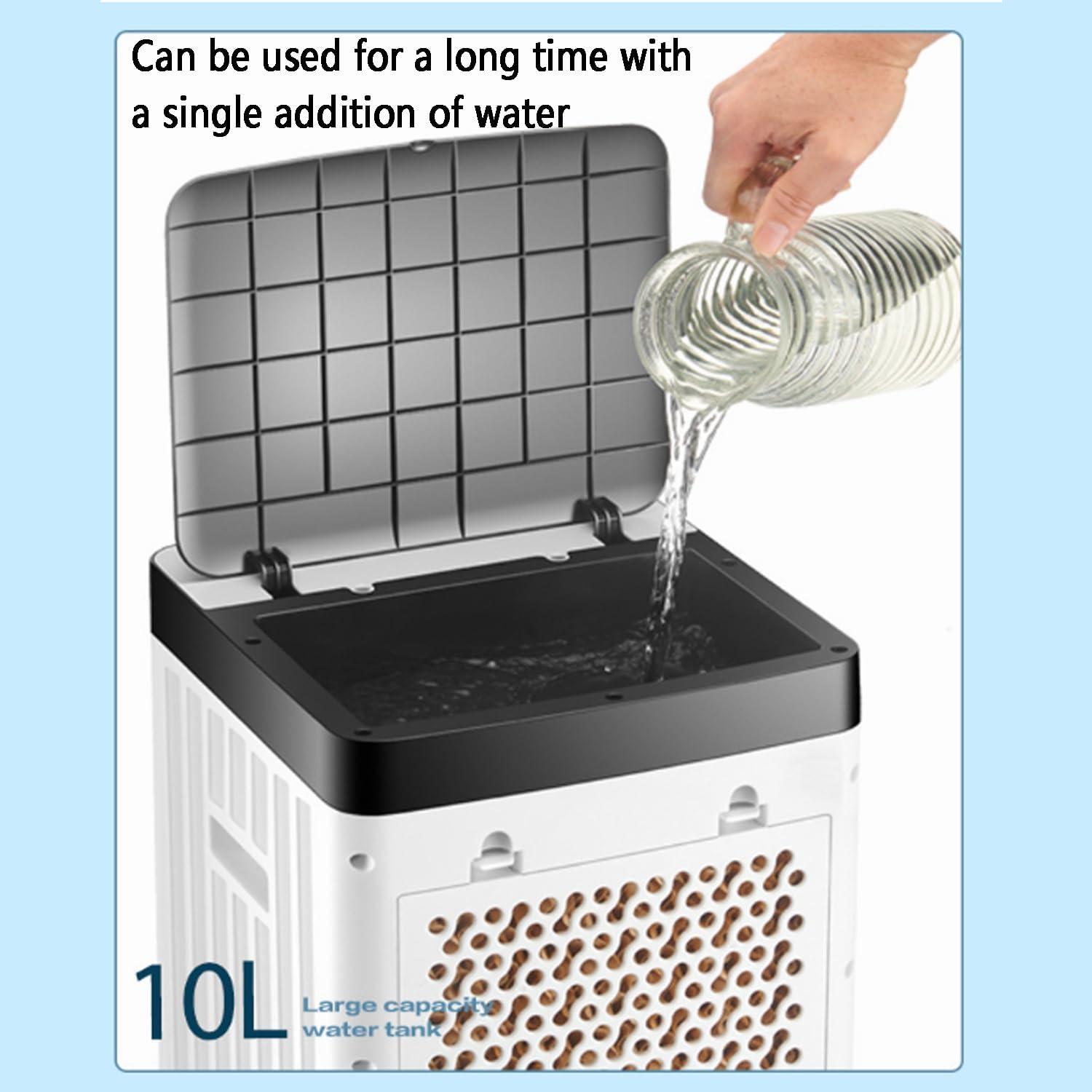 Portable Air Conditioner/Swamp Cooler，evaporative Air Cooler with Cooling, Humidification and Air Circulation，3 Speeds with Remote Control, with Universal Wheels on The Bottom, Easy to Move