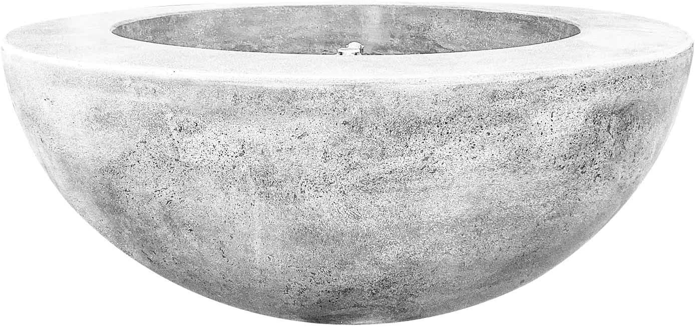 Prism Hardscapes Moderno 5 Concrete Gas Fire Pit (PH-426-5LP), Propane, Ultra White, 36-Inch