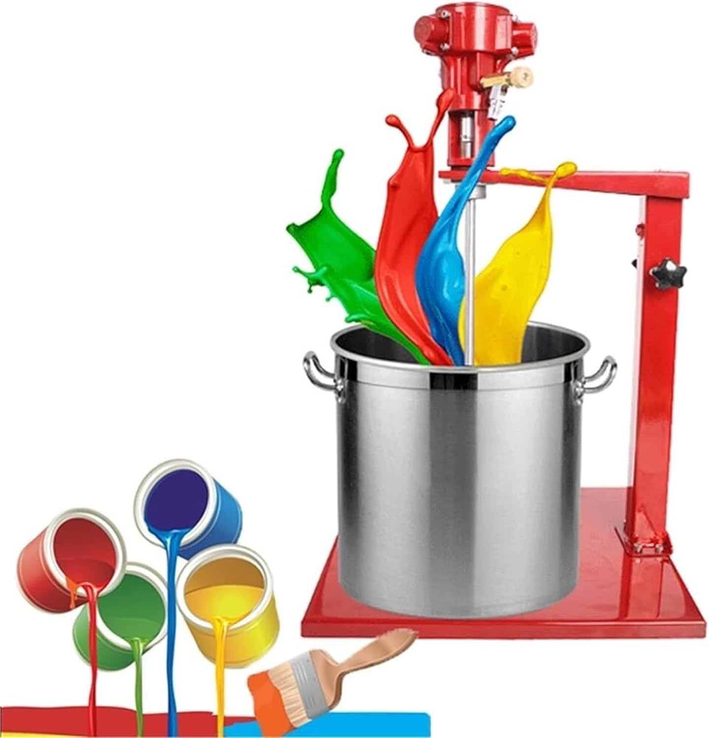 Gal/20L Pneumatic Paint Mixer Stirrer - Stainless Steel Liquid Coating Agitator for Paint Dye Hydrosol Mixing - 2600r/min - Lifting Paint Stirring Machine
