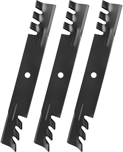 3 Pcs Lawn Mower Blades with 5/8 Inch Center Hole, 18 Inch Length, 3 Inch Width, for Gas-Powered Equipment
