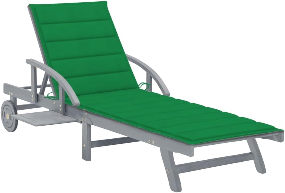 Patio Lounges Patio Sun Lounger with Cushion Solid Acacia Wood
