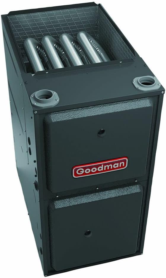 Goodman 96% AFUE, 60,000 BTU/h Capacity, Upflow/Horizontal Configuration, Single-Stage Natural Gas Furnace with Nine-Speed ECM Blower Motor GM9S960603BN - Includes Thermostat