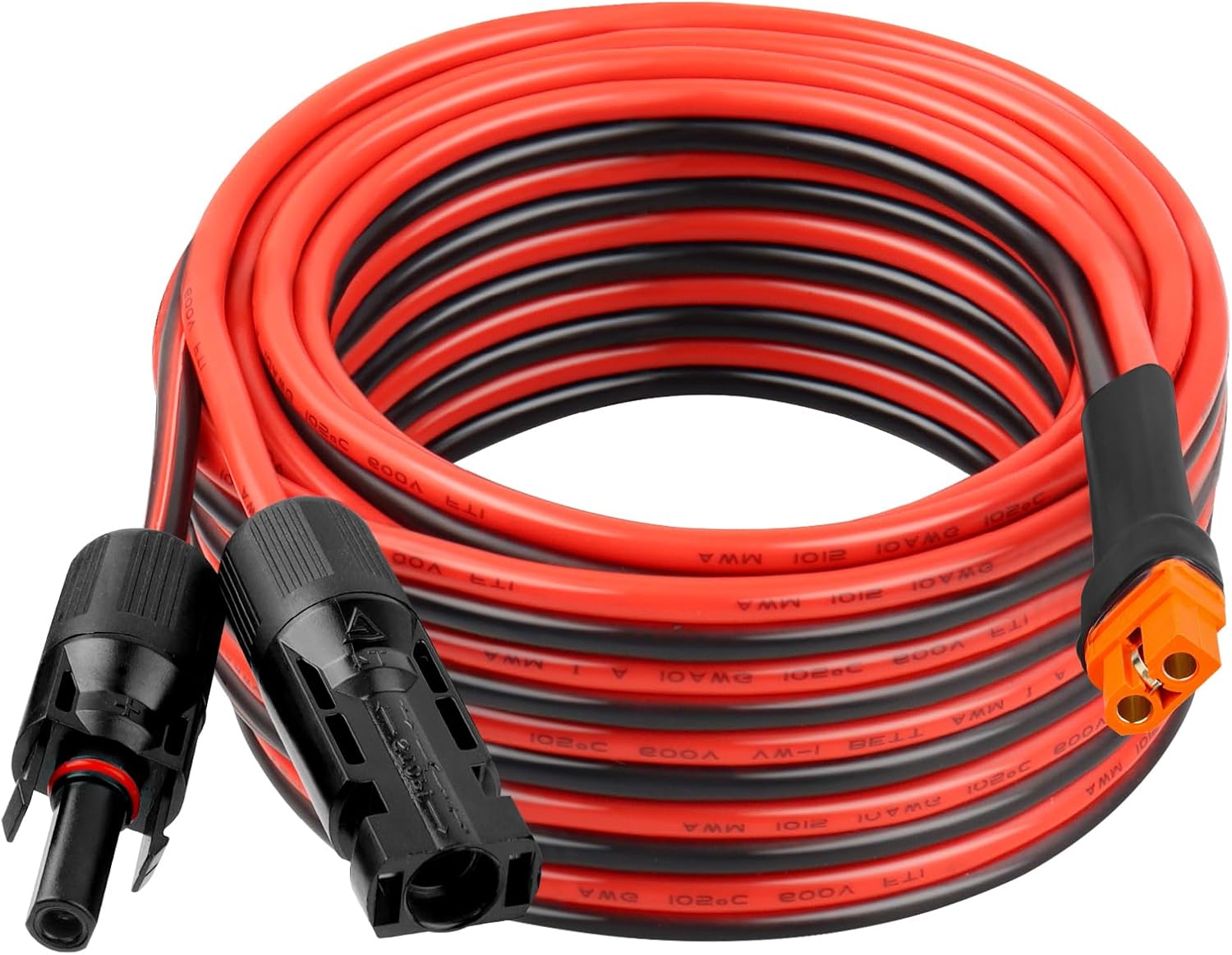 10AWG 25FT Solar to XT60i Extension Cable + 25FT XT60 Extension Cable