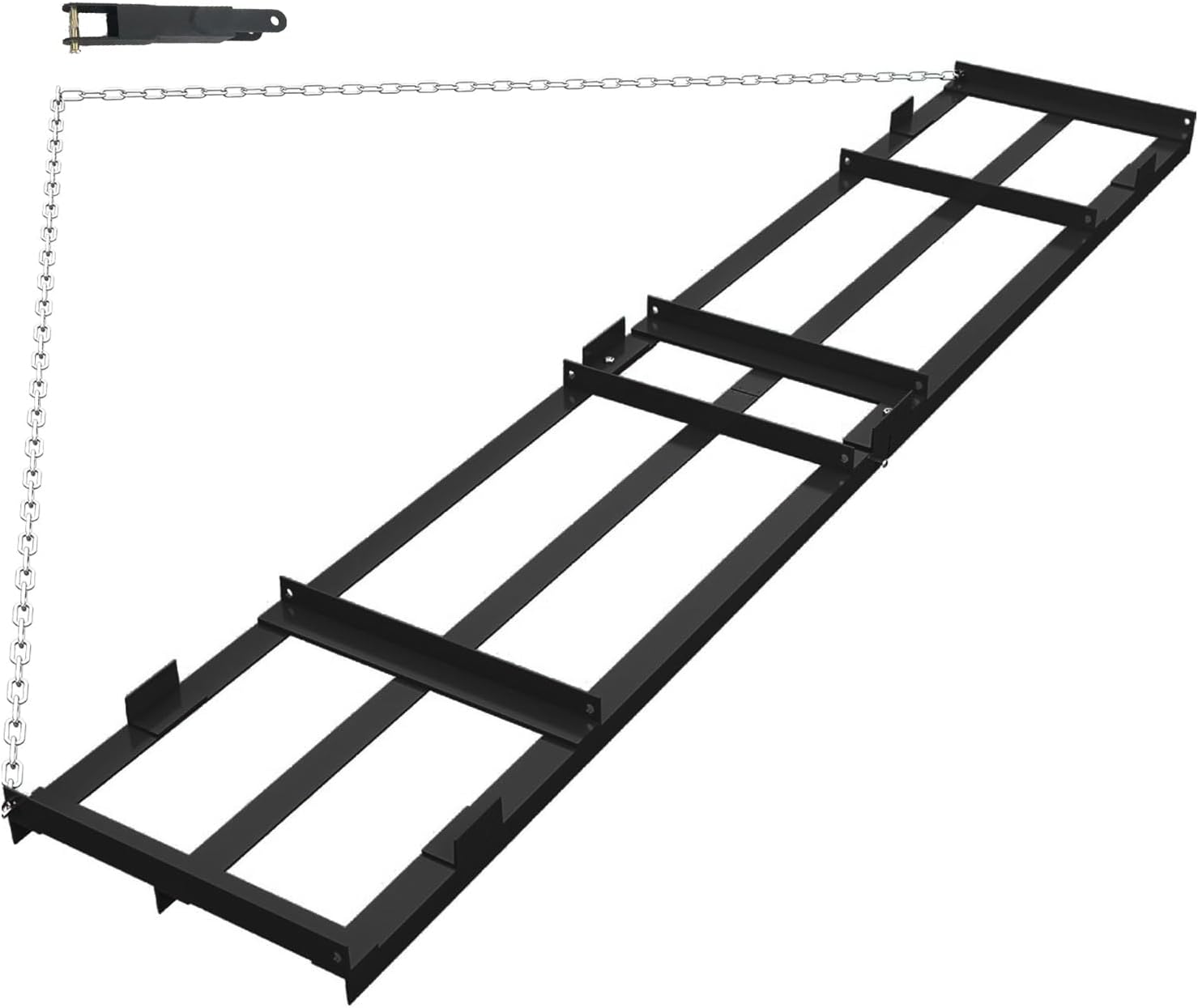 6 FT Drag Harrow Driveway Grader, Heavy Duty Power Rake, Driveway Drag for Gravel w/ 6 FT Chain, Tow Behind Lawn Rake for ATV, UTV, Tractor, Mower, Land Leveler for Gravel, Sand, Soil, Hay