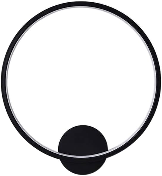 Wall Sconce Lighting Fixture Black Modern LED Wall Lamp 11in Round Indoor Wall Light Fixture Bedside Wall Light 18W Hallway Living Room Wall Lantern Wall Mount Lamp 1-Light for Sink Stair