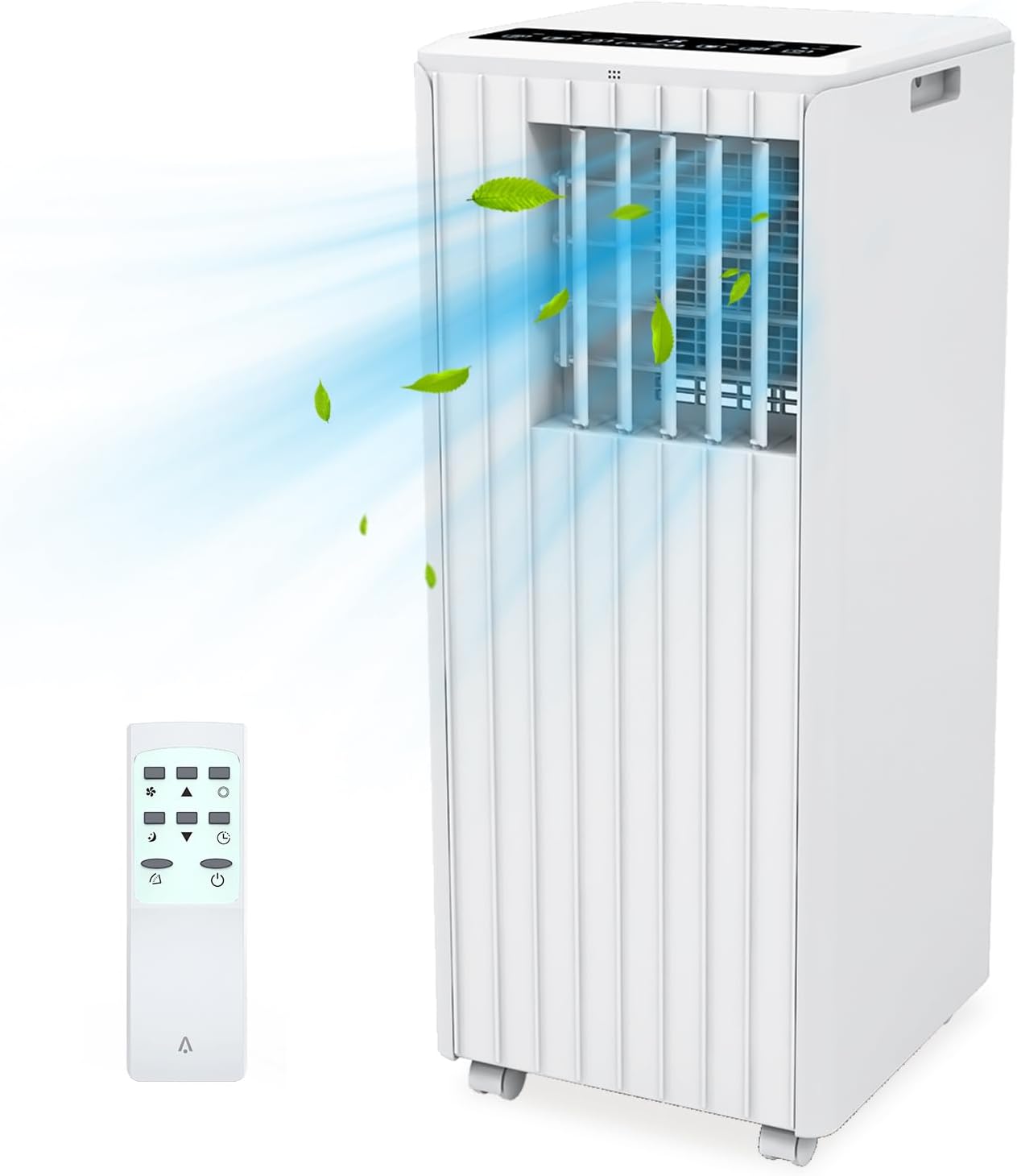 8000 BTU Portable Air Conditioner, Efficient Cooling with Remote Control, 3-in-1 Floor Standing Design, Dehumidifier Function, and Portable Fan, for Home, Office, White