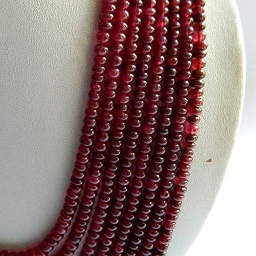 ruby necklace ruby jewelry glass filled ruby 8 strands 3mm to 6mm beads 13 inches to 18 inches