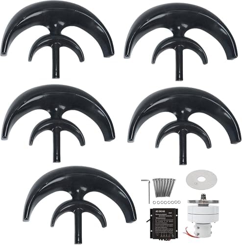 Wind Turbines，600W No Noise Vertical Axle Wind Turbine Generator, 12V 24V Magnetic Levitation Turbine with MPPT Controller for Home Street Lighting,12V-Black