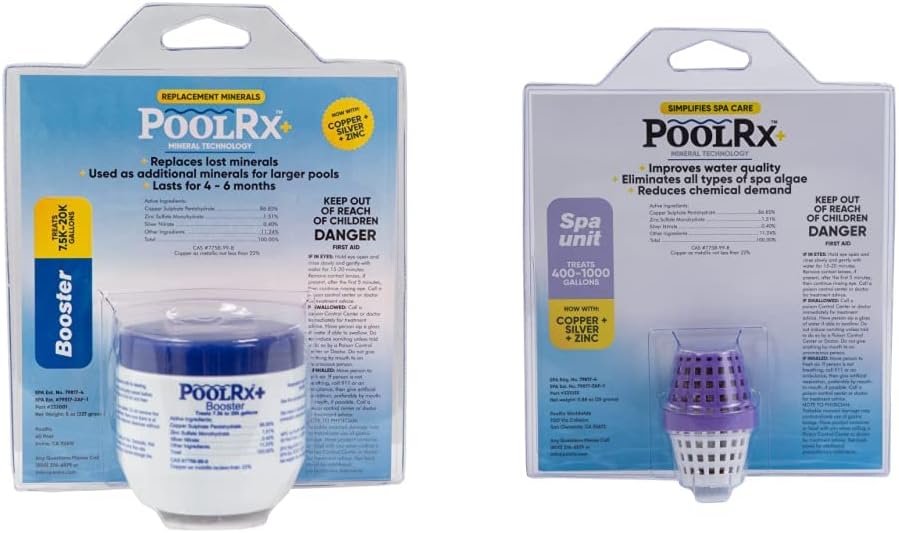 PoolRX+ Booster Blue Swimming Pool Algaecide + PoolRX+ spa Unit 400-1,000 gallons