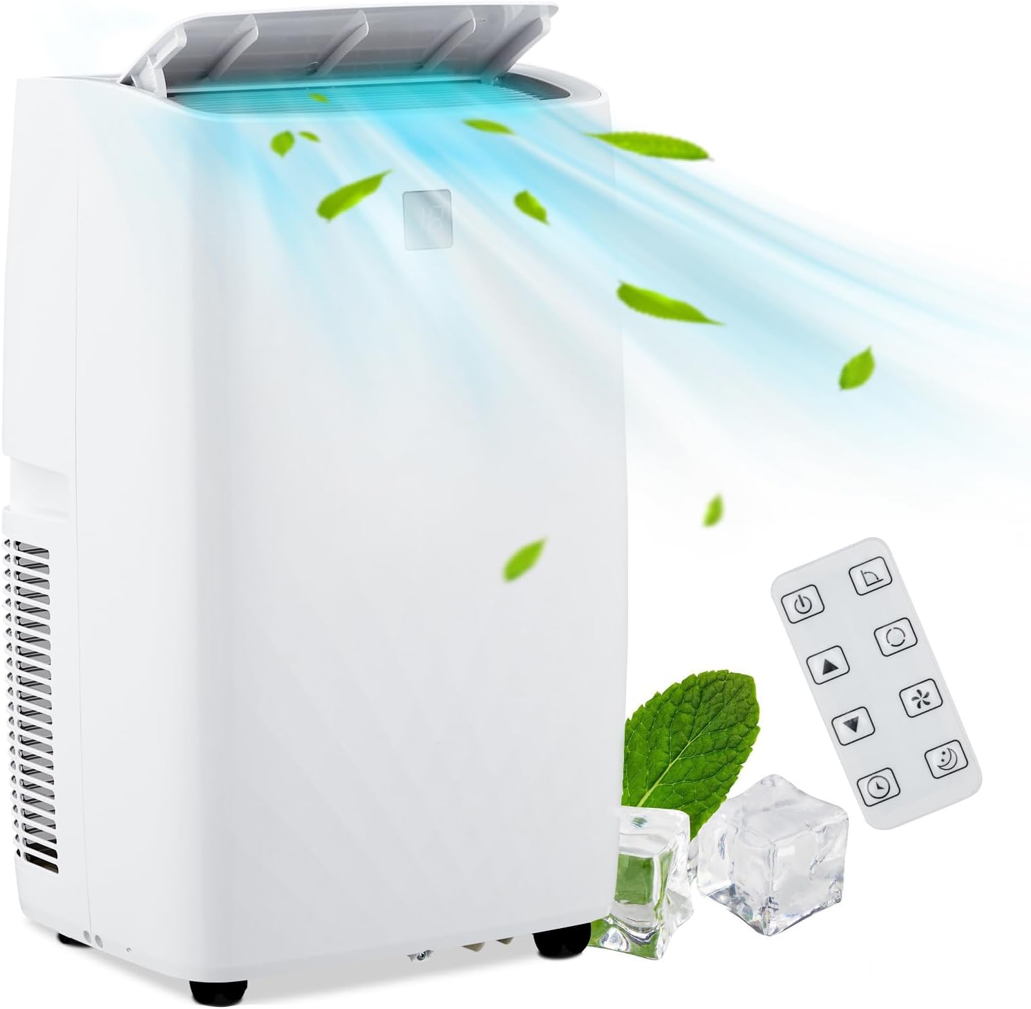 14000 BTU Portable Air Conditioner - 3-In-1 Cool/Fan/Dry, Low Noise, Cools Up to 750 Sq. Ft, Rolling Wheels, Remote Control, Perfect for Medium Rooms