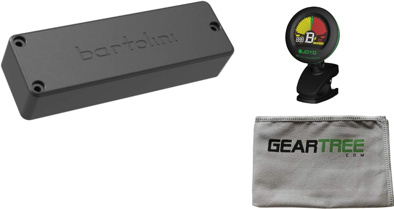 Bartolini MK4CBC-T 4-String MK Soapbar Pickup Classic Bass Dual Coil, Bridge Position w/Cleaning Cloth and Tuner