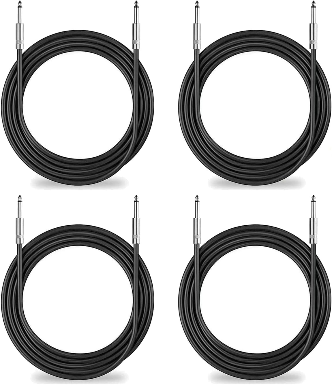 2Pack 50 ft + 2Pack 25 ft 1/4'' to 1/4‘’ Speaker Cables