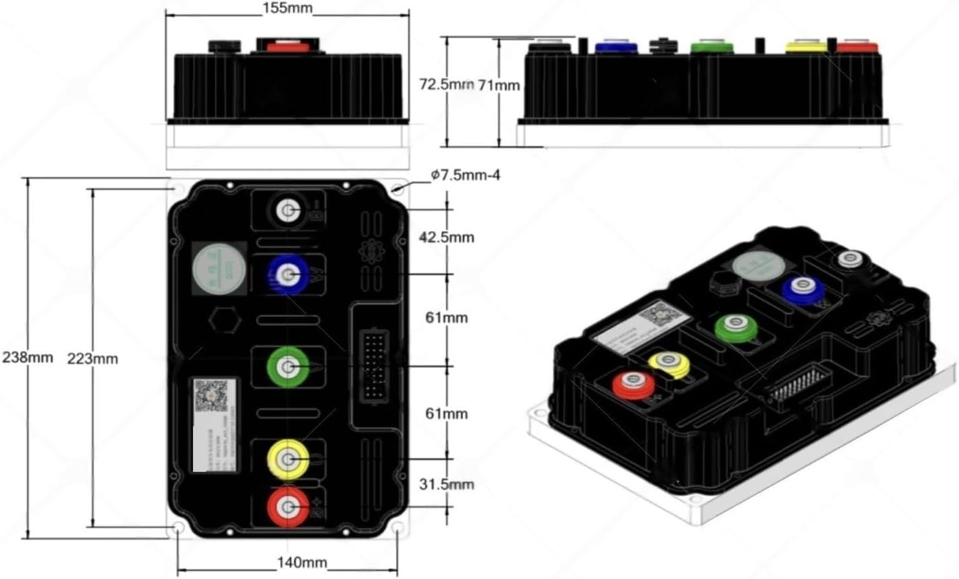 FarDriver Controller ND1081000 108V 500A 8-12kW BLDC Controller Regen Function and BT