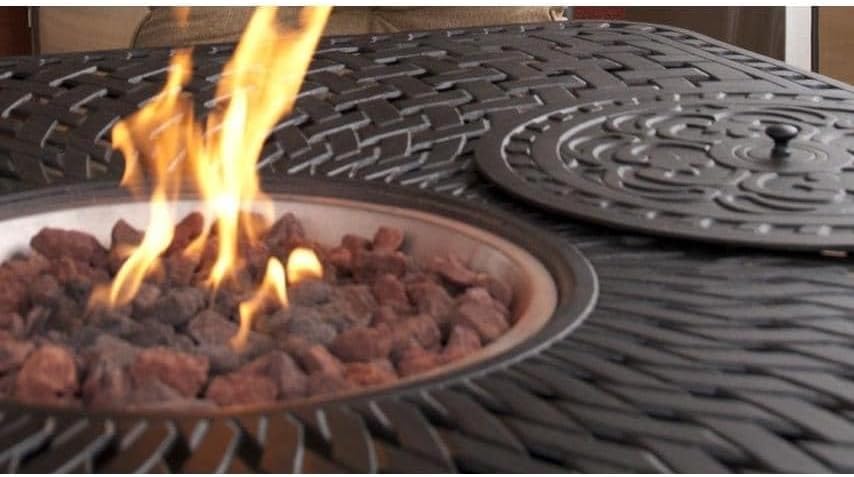 Darlee Signature 52 Inch Propane Fire Pit Chat Table Antique Bronze