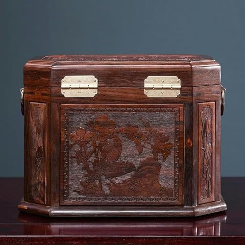 Elegant Mahogany Multi-Layer Jewelry Box - Red Rosewood Organizer for Rings, Necklaces & Accessories - Chic Wooden Storage Solution for Home Décor or Gifts