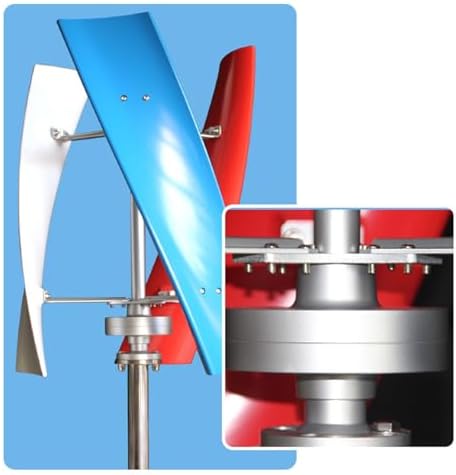 1000W Vertical Axis Wind Turbine Generator Kit - 12V/24V, 3 Blades, Hybrid Wind System with Controller for Home, Business, and Industrial Use - Efficient Renewable Energy Solution