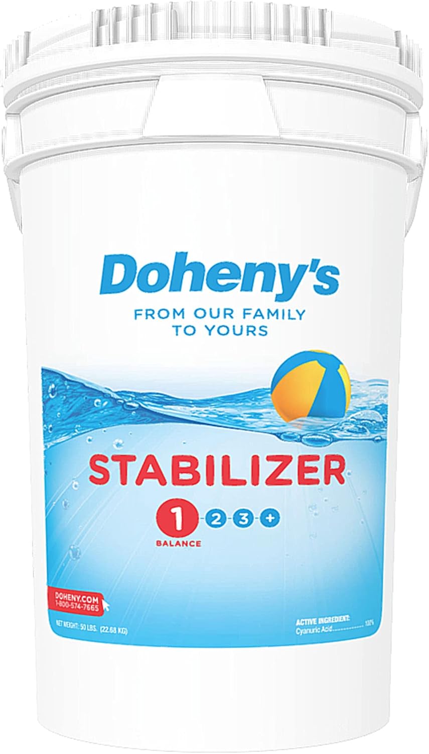 Doheny's Swimming Pool Stabilizer | Increases Your Chlorine's Effectiveness and Prevents UV Dissipation | Fast-Dissolving | Pro-Grade | 100% Cyanuric Acid -100lb (2 50lb Buckets)