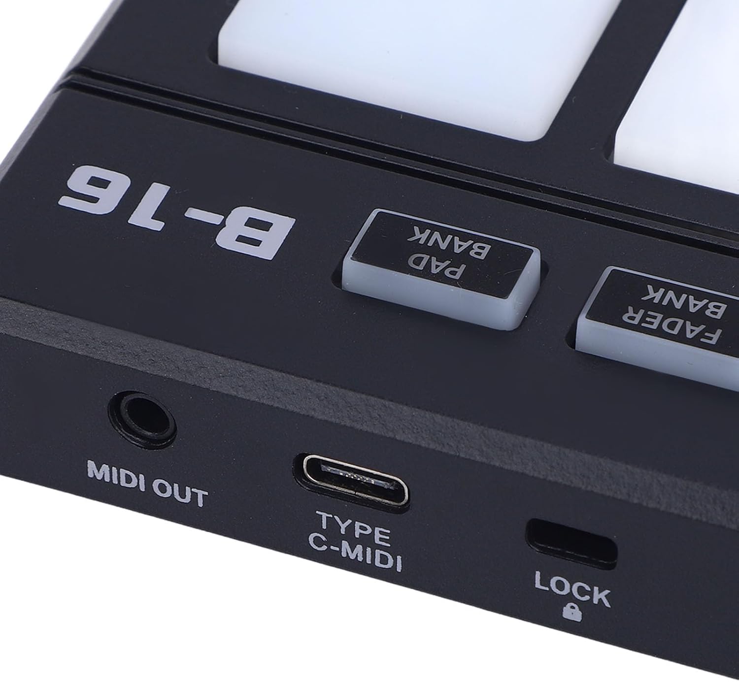 MIDI Controller Pad, Customizable Keys, with 16 RGB Drum Pads, 2 fader, 2 knobs, Portable MIDI Drum Pad, for Music Production