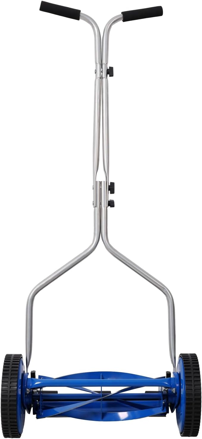 14In Push Lawn Mower, Push Reel Lawn Mower, Blue Color Steel Blue 14