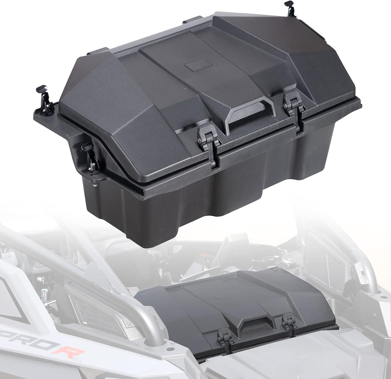 A & UTV PRO 60 QT Forward Cargo Box Compatible with 2022-2026 Polaris RZR PRO R/Pro R 4, Rear Storage Bin Bed Tool Box Accessories, Waterproof Dust Resistant, Replace OEM # 2884235